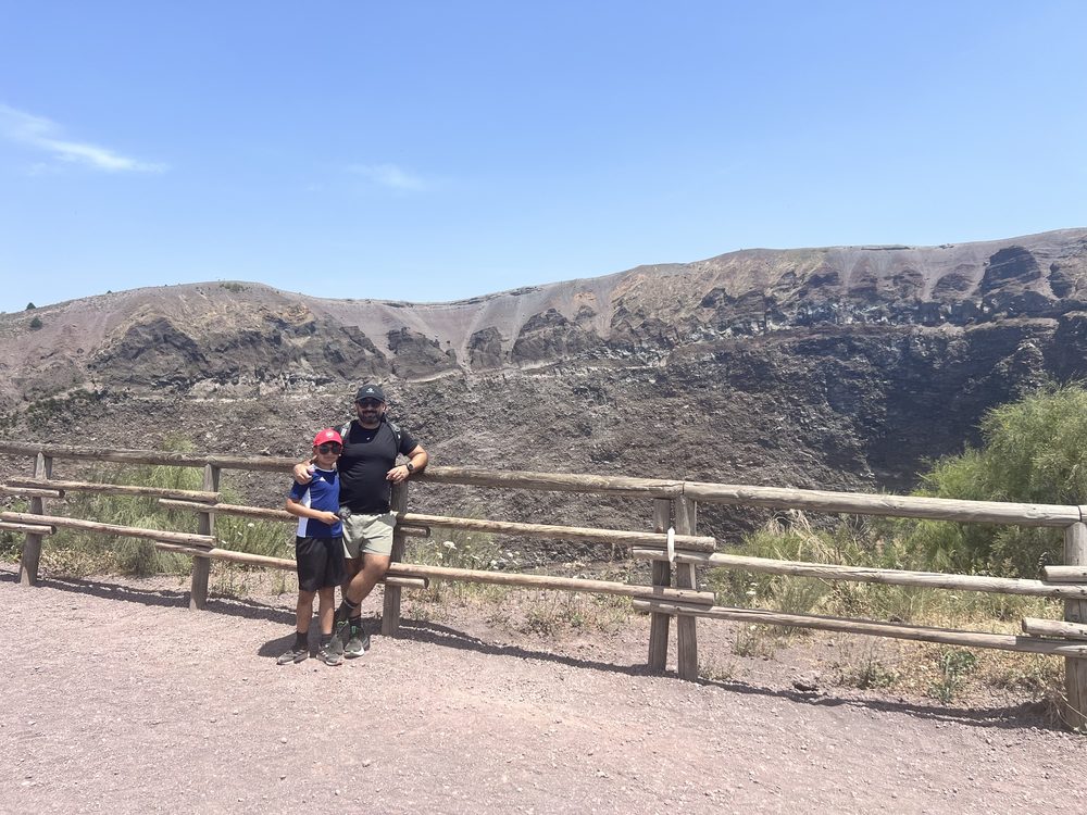Sonny and his youngest son at the Vesuvius crater